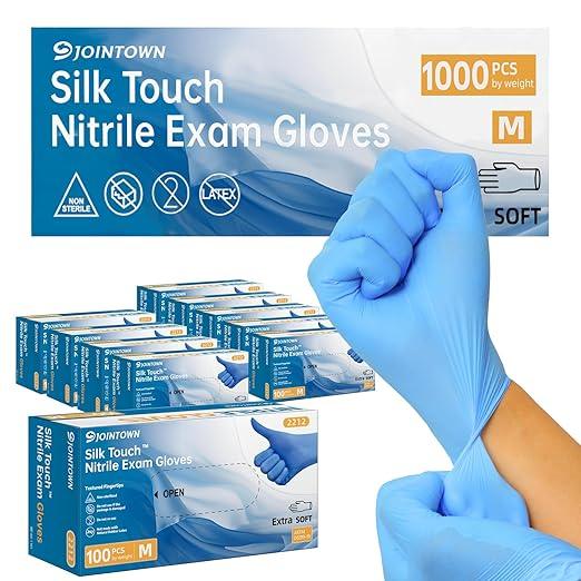 Nitrile Exam Gloves, 3.5-Mil Blue Disposable Latex-Free, Extra Soft Medical Gloves Medium Case Of 1000, Powder-Free for Medical, Cleaning, Cooking, Esthetician, Food-Safe, M - NeatNest