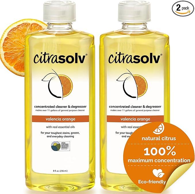 Citra Solv Concentrated Household Cleaner & Degreaser -Valencia Orange Scent 8 fl oz Safe, Effective, and Versatile Cleaning Solution, Natural Ingredients Non Toxic,Biodegradable, Made in USA (2) - NeatNest
