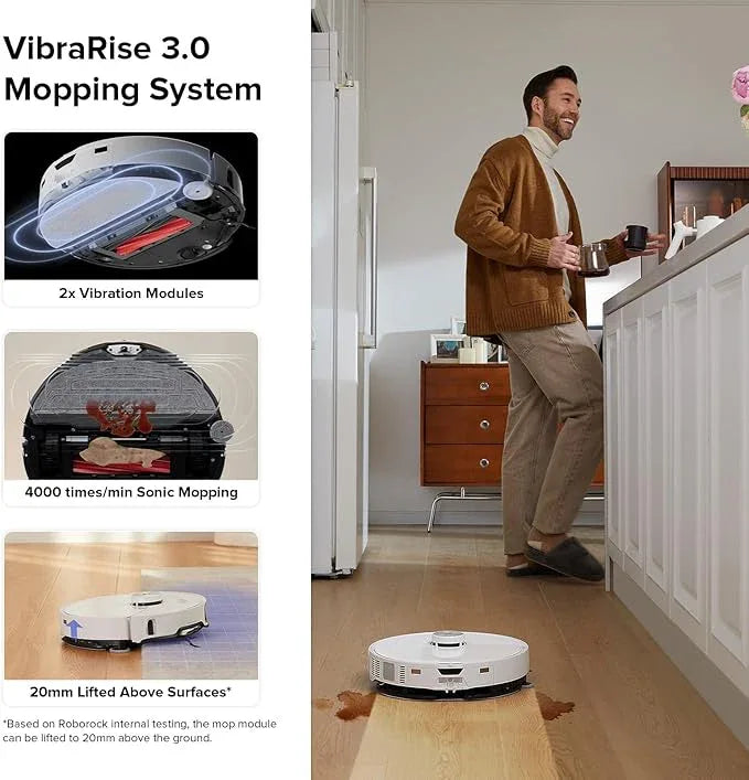 roborock S8 MaxV Ultra with Refill & Drainage System Robot Vacuum and Mop, Check Installation Space First, FlexiArm Design, Auto Mop Wash&Dry 10000Pa Suction, Obstacle Avoidance, 20mm Auto Mop Lifting - NeatNest