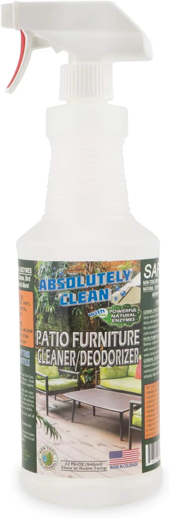 Amazing Patio Furniture Cleaner - Natural Enzyme Easily Remove Dirt, Bird Droppings, Food and Mildew Stains and More from Your Outdoor and Patio Furniture - USA Made - NeatNest