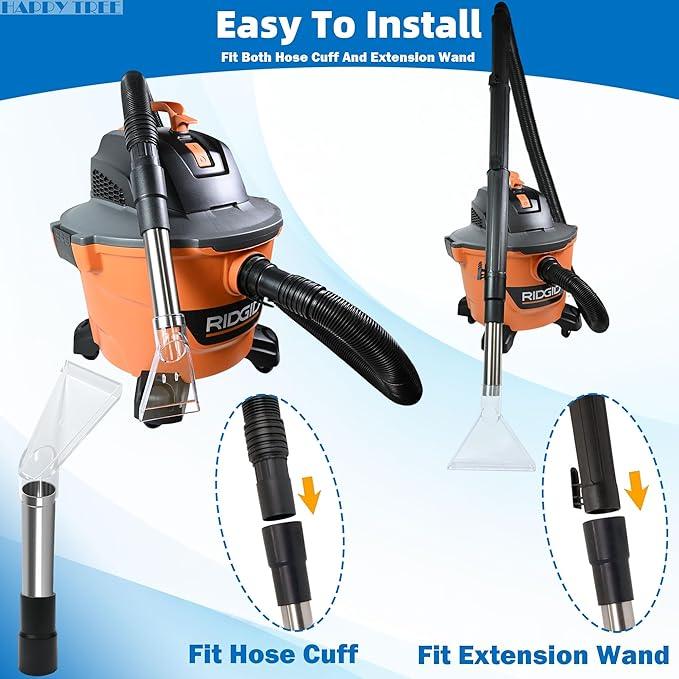 Happy Tree Universal Fit All Existing Shop Vacs with 2-1/2" &1-7/8" &1-1/4" Adapter Wet Extraction Accessory for Upholstery & Carpet Cleaning & Auto Detailing Shop Vac Extractor Attachment Hose Kit - NeatNest