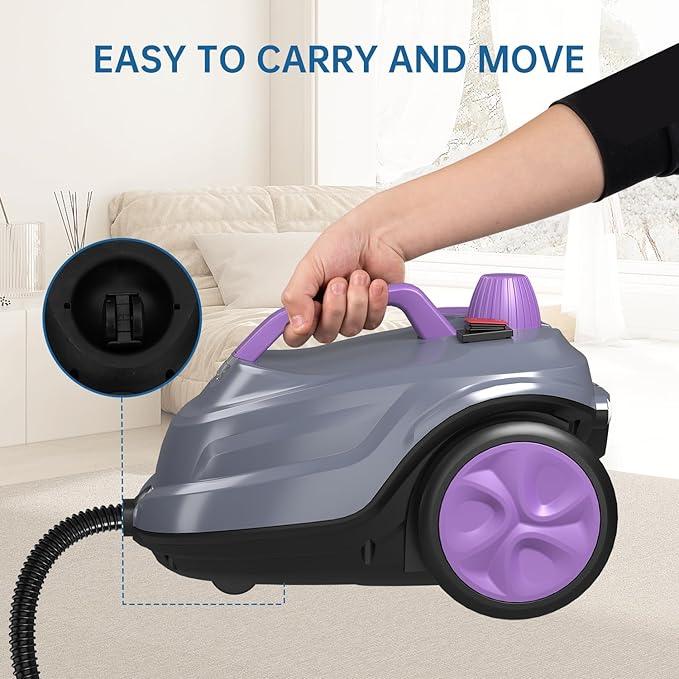 Steam Cleaner, Powerful Heavy Duty Canister Steamer with 34 Accessories, Steam Mop with 16.4 Ft Extra-Long Power Cord for Home Floor Cleaning, Grout, Upholstery, Car Detailing, Purple - NeatNest