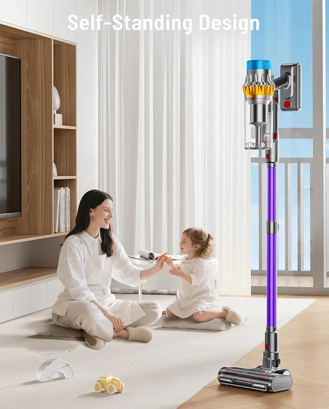 Cordless Vacuum Cleaner, 55KPA 70Min 650W Motor Powerful Vacuum Cleaners for Home, Self-Stand Cordless Stick Vacuum Rechargeable Anti-Tangle/LED Screen/1.8L Cup for Home Pet Hair/Carpet/Hardwood Floor - NeatNest