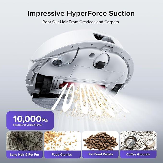 roborock Q10 S5 Robot Vacuum and Mop Cleaner, 10000Pa HyperForce Suction, Dual Anti-Tangle System, Auto-Lifting Mop, ReactiveTech Obstacle Avoidance, App Control, for Pet Hair and Carpet, White - NeatNest