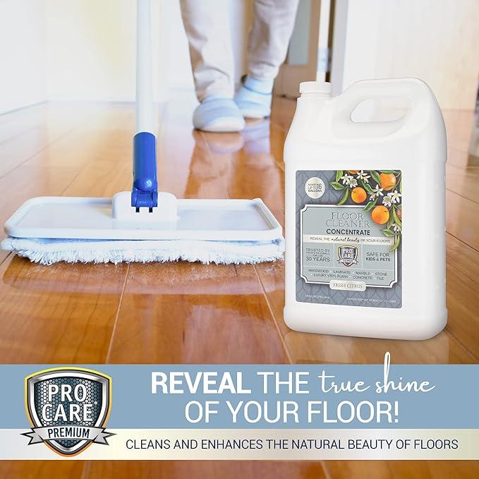 ProCare Citrus Floor Cleaner Concentrate (Made in USA) | Vinyl, Wood, Tile, Stone & Laminate Floor Cleaner For Mopping, Household Supplies, Cleaning Solution For Kitchen & Bathroom - 1 Gallon - NeatNest
