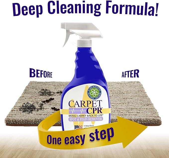 Carpet CPR Spot & Stain Remover Spray – Heavy Duty Carpet Cleaner for Pet Messes, Coffee & Tough Stains (32 Fl Oz (Pack of 2)) - NeatNest