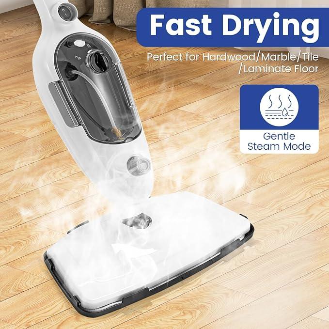 Steam Mops for Floor Cleaning, 10-in-1 Multipurpose Deep Steam Cleaner Mop for Home, Floor Steamers for Hardwood and Tile, Vinyl, Laminate, Carpet, Hard Floors with Attachments - NeatNest