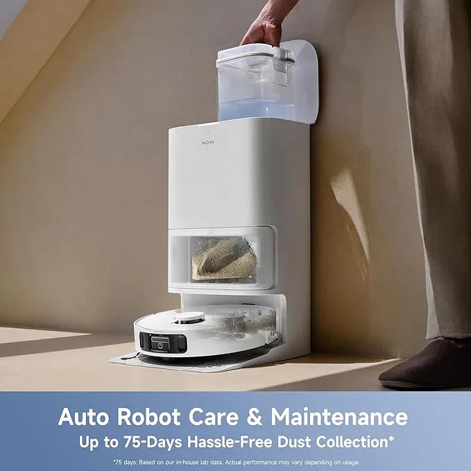 Mova E40 Ultra Robot Vacuum and Mop, 19,000Pa Suction, Extenable & Liftable Mop, All-in-One Station, Auto-Empty, Auto Washing & Hot Air Drying, 360°Obstacle Avoidance, App & Voice Control - NeatNest