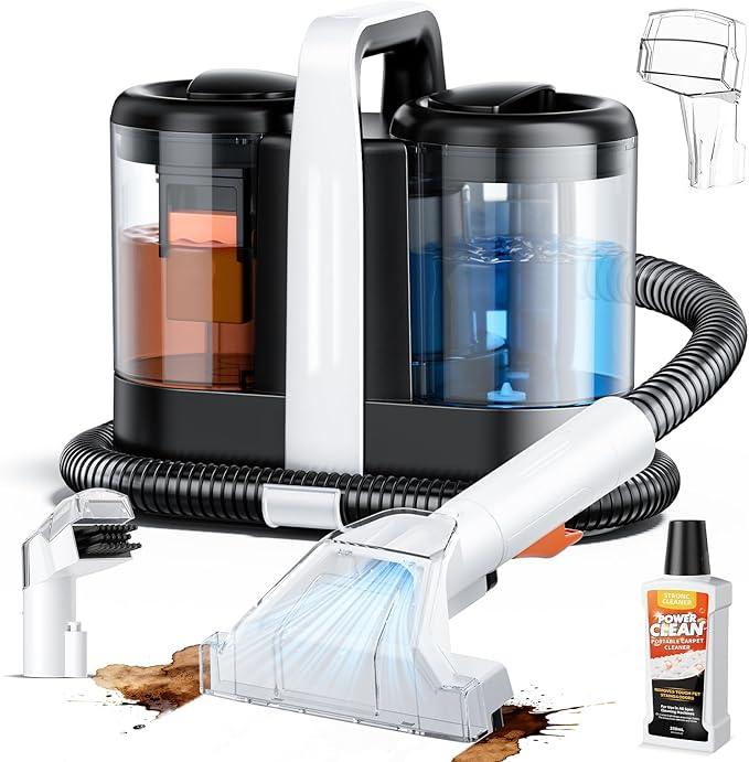 Carpet & Upholstery Spot Cleaner, High-Power 18KPa Suction Shampooer for Pet Stains, Furniture, Couch, Stairs & Auto Interiors, Portable Design with Dual Brush Tools and Large Water Tanks - NeatNest