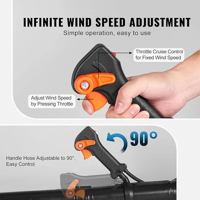 VEVOR Backpack Leaf Blower, 52CC 2-Cycle Leaf Blower with 1.37L Fuel Tank, 480CFM Air Volume 175MPH Speed, Ideal for Lawn Care, Leaf Cleaning, and Snow Removal - NeatNest