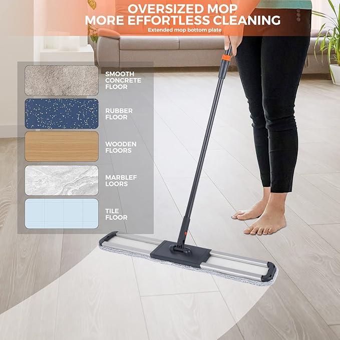 36" Large Wrestling mat mop Commercial Dust Mops for Floor Cleaning Push mop with Adjustable Handle for Company Hotel Household Cleaning Supplies - NeatNest