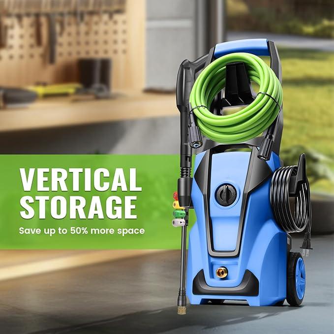 Electric Pressure Washer 5000 PSI 3.8GPM Power Washer with 33FT Hose and 4 Nozzles for Cars/Fences/Driveways/Home/Patios Cleaning, Blue - NeatNest