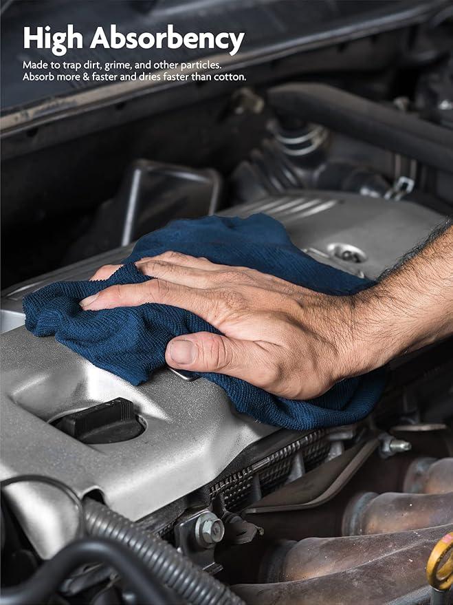 Fantasticlean Microfiber Cleaning Cloth Roll -75 Pack, Tear Away Microfiber Towels, 12" x 12", Reusable, Washable, Scratch Free, Ultra Absorbent Dish Rags for Car, Home, Garage or Shop (Navy Blue) - NeatNest