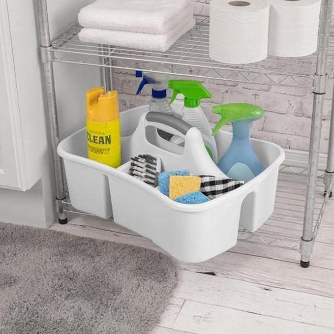 Extra Large 5 Gal Divided Cleaning Caddy Organizer with Handle - Cleaning Supplies for Housekeeping - Shower Caddy Portable - Shower Caddy Dorm - Cleaning Supplies Organizer - 17.75 x 13.25 x 7.75 - NeatNest