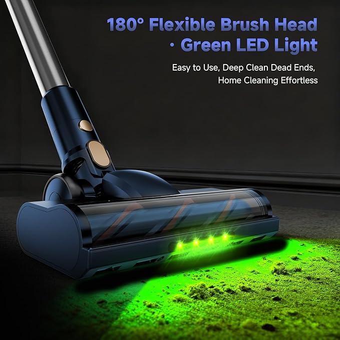Cordless Stick Vacuum Cleaner - 45KPA Powerful Suction Vacuum with 45 Min Runtime, Detachable Battery, Anti-Tangle & 1.5L Dust Cup, 8 in 1 Vacuum Cleaner for Pet Hair, Carpet, HardFloor, Blue - NeatNest