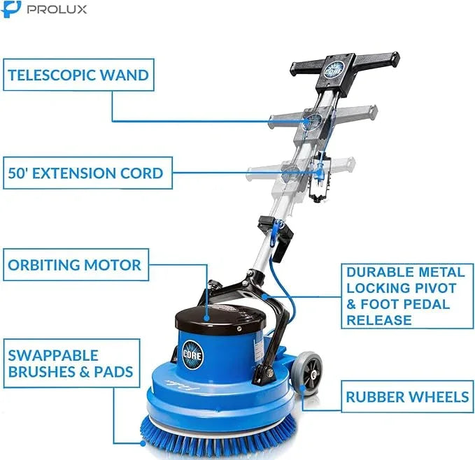 Prolux Core Heavy Duty 15 inch Floor Buffer Scrubber and Polisher Cleaning Machine - All floor surfaces - NeatNest