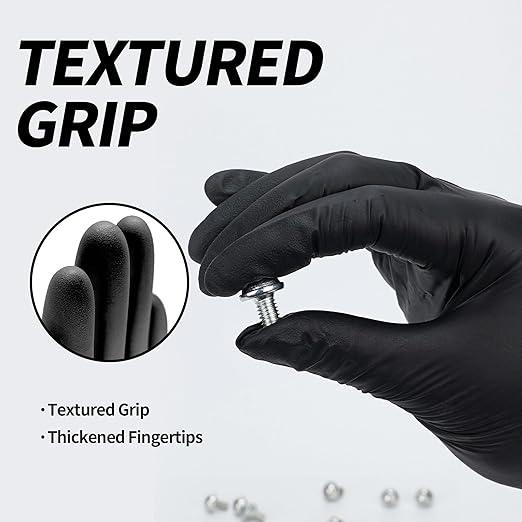 Basic Disposable Medical Synmax Vinyl Exam Gloves- 4 mil Safty Glove 1000pcs - Latex-Free & Powder-Free - SGBE 8001, Small (Case of 1000, Black) - NeatNest