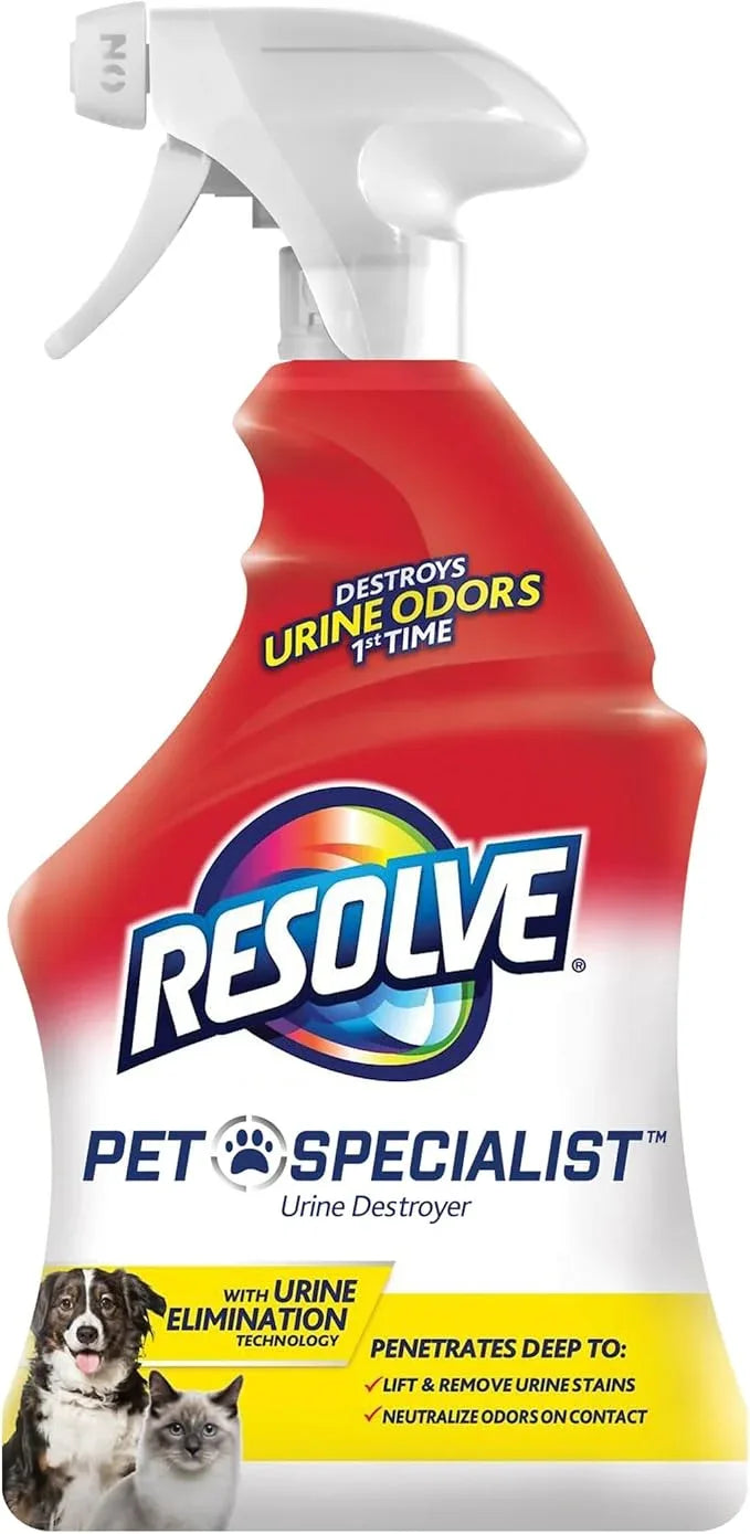 Resolve Pet Specialist Urine Destroyer Carpet Cleaner Spray – Urine Eliminator for Pet Stains & Odors Up to 7 Days Old, 22oz - NeatNest