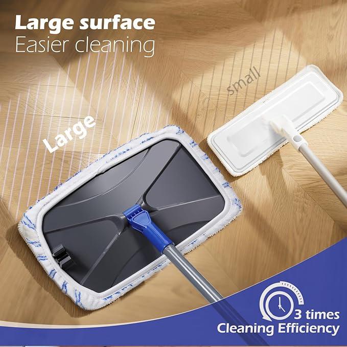 Masthome Microfiber Mop,Large Surface Flat Mop with 5 Reusable Pads,Hardwood Floor Mops for Dry and Wet Use,Microfiber Mops for Floor Cleaning-1 Cleaning Scraper Included - NeatNest