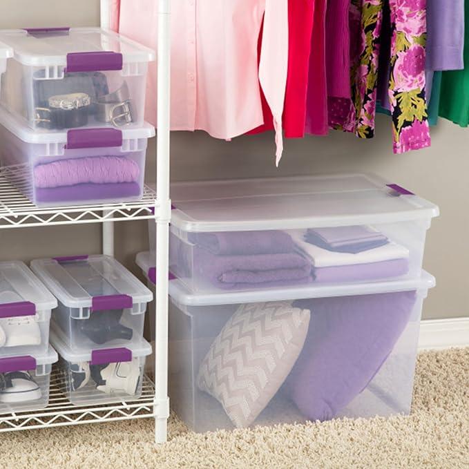 Sterilite 12-Pack ClearView Latch Box, Stackable Storage Organizer Bins for Home, 66 Quart - NeatNest