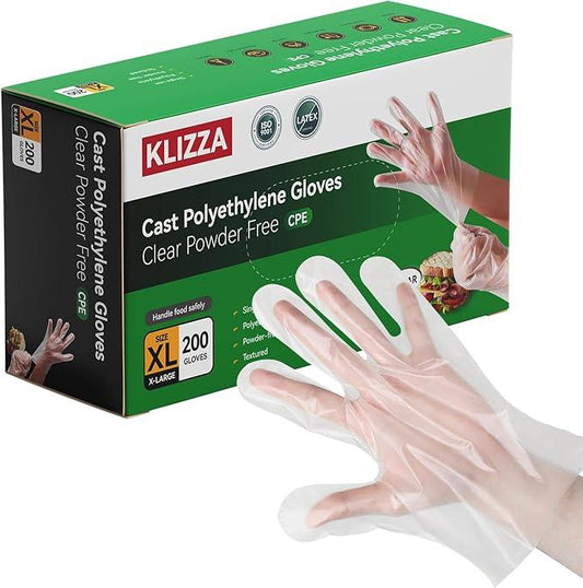 Plastic Gloves Disposable, Latex & Powder Free, Oil-Proof, Thick Clear Gloves Safe for Food Handling, Cooking, Kitchen - NeatNest