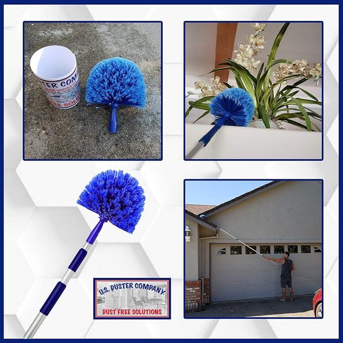 Ceiling Fan Duster Cobweb Duster, Extendable Reach 20 feet, | 3-Stage Aluminum Telescoping Pole | Extends for High Ceiling Duster | Long Handle Plus 2 Duster Heads - NeatNest