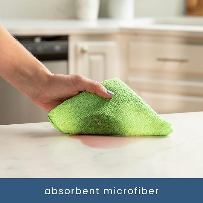 S&T INC. 50 Pack Microfiber Cleaning Cloth, Bulk Towels for Home, Reusable Microfiber Towels for Cars, Cleaning Rags, Assorted, 11.5 Inches x 11.5 Inches, 50 Count - NeatNest