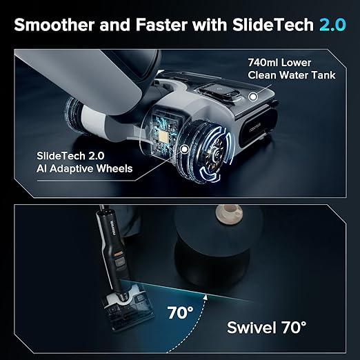 roborock F25 ACE Combo Wet Dry Vacuum Cleaner, 5-in-1 Cordless Stick Vacuum Mop, Smart Hard Floor Washer with 180° Lie-Flat, AI Assitant Wheels, Self Cleaning, 65 min Runtime, Whole House Cleaning - NeatNest