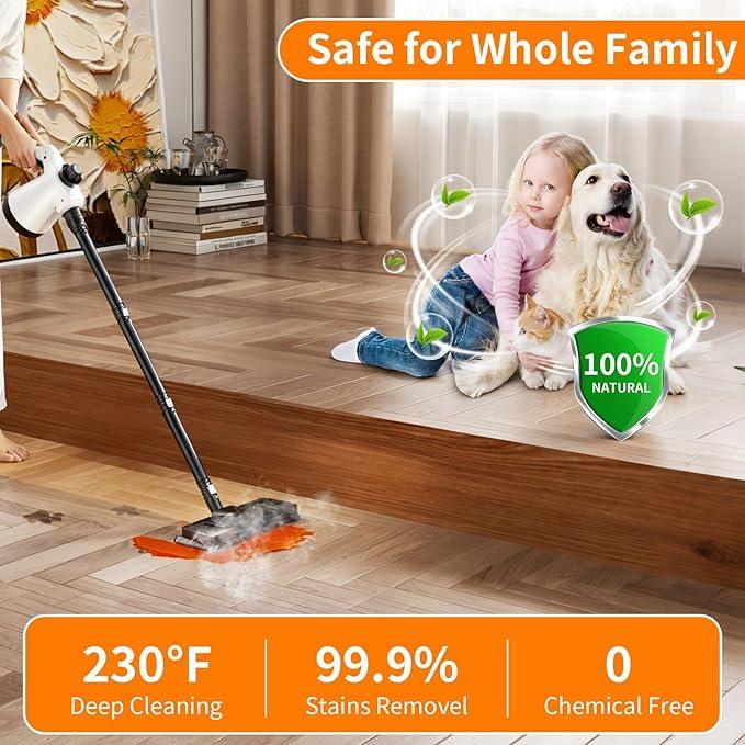 Steam Mop, Detachable Steam Cleaner 16-in-1 Lightweight Handheld Steamer for Hardwood Floors, Home, Tile, Furniture, Clothes, Windows Cleaning - NeatNest
