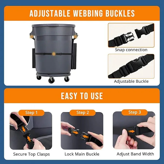 Trash Can Caddy Bag for 32-55 Gallon Garbage Bin, Hongmed Caddy for Commercial Cleaning Supplies, Multi-Pocket Utility Apron with Adjustable Straps, Heavy-Duty Nylon Organizer for Janitorial Duties - NeatNest