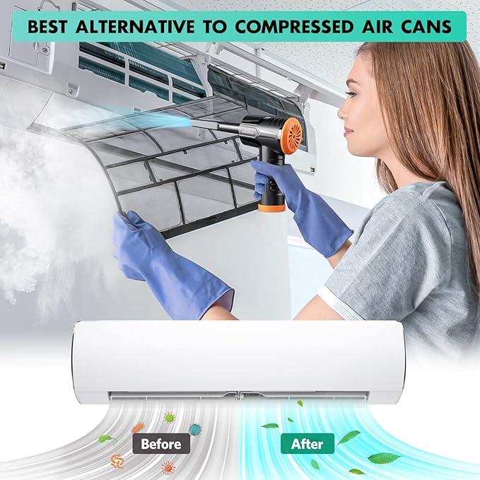 WHATOOK 2-in-1 Computer Vacuum Cleaner：Compressed Air Duster Blower，100000 RPM & 10 Kpa Cordless Car Hoover, Portable Handheld Keyboard Cleaner Kit for PC Computer Desk Dust Cleaning - NeatNest