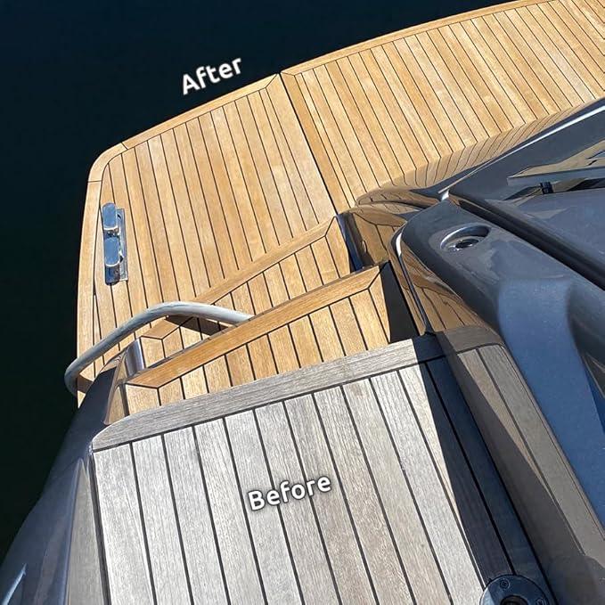 Teak Magic Marine Premium, Safe, Non-Destructive, High Performing Two-Step Gel Cleaner and Brightener for Wood Restoration without Sanding - NeatNest