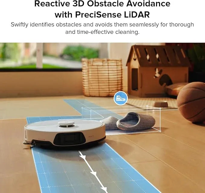 roborock S8 Max Ultra Robot Vacuum and Mop, All-in-One Dock, PreciSense LiDAR Navigation, Smart Dirt Detection, Self-Emptying, 8000Pa Suction for Various Floors, 20mm Auto Lifting for Carpet, White - NeatNest