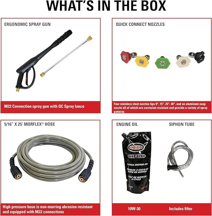 Simpson 61014 3500 PSI at 2.5 GPM Honda GX200 with AAA AX300 Axial Cam Pump Cold Water Professional Gas Pressure Washer PS61002-S - NeatNest
