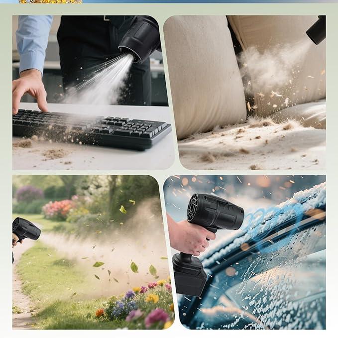 Electric Cordless Leaf Blower, Portable Dust Hand Held Blowers, 2 Pack 4000mAh Battery Powered and Charger, Lightweight Handheld Blower for Lawn Care, Patio Cleaning & Blowing Drying - NeatNest
