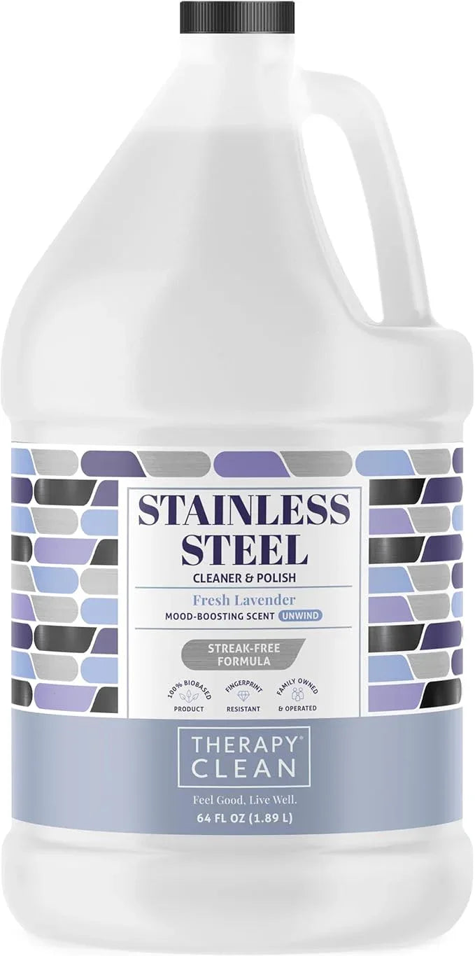 Therapy Stainless Steel Cleaner Bulk Refill - 64 oz. - Streak-Free, Removes Fingerprints and Water Marks from Appliances and Grills - NeatNest