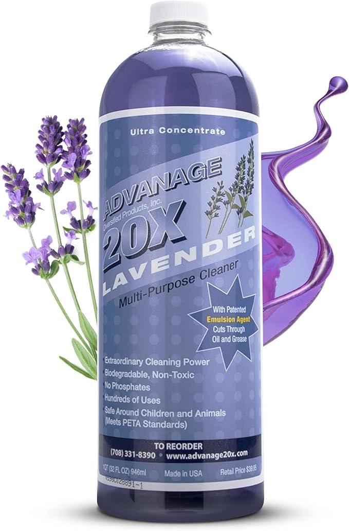 All Purpose Cleaner Concentrate - Advanage 20X The Wonder Cleaner Lavender for All Surfaces Around Bathroom, Kitchen, Oil and Grease, Multi Purpose Cleaner for Household Cleaning Solution | 32 FlOz - NeatNest