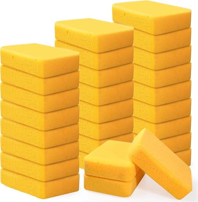 30 Pcs Large Sponges Bulk 7.5 x 5.5 x 1.9 Inch Yellow Grouting Sponge Non-Scratch Scrubber Car Wash Thick Heavy Duty Scrub Sponges Multifunctional Sponge for Cleaning Dishes Car Tile Crafts Supplies - NeatNest