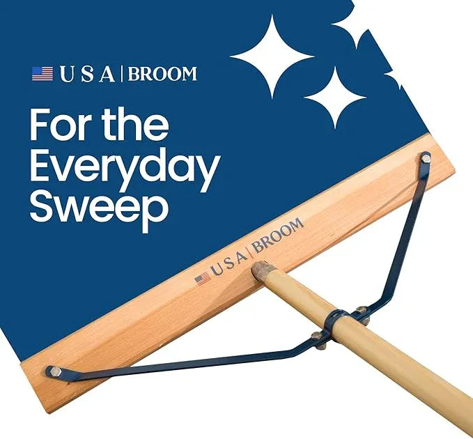 4 Pack Bundle- 24" Everyday Sweep Indoor/Outdoor Push Broom with 60" Handle. Ideal for Garages & Shops. American Made Steel Brackets-All Stainless Steel Hardware. No Plastic. 100% Made in The USA. - NeatNest