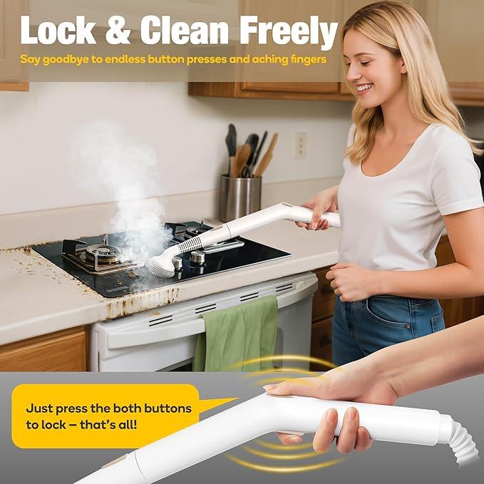 Newbealer Heavy-Duty Steam Cleaner for Home, Stainless Steel Boiler, 12-Piece Accessory Kit, Max 5 Bar Pressure, Multi-Purpose Steamer for Floors, Cars, Furniture, Upholstery, and More - NeatNest