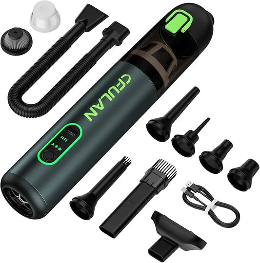 Car Vacuum Portable Cordless, 21KPa 4-in-1 Handheld Mini Vacuum Cleaner with 8 Attachments, 3 Suction Modes, One-Touch Empty, Type-C Charge, Hand Vacuum for Car, Home, Keyboard, Small Job - NeatNest