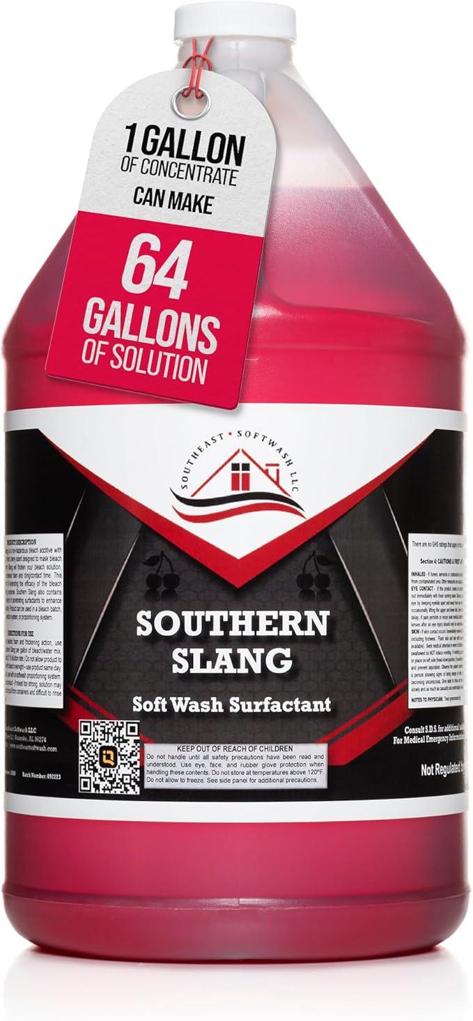 Southeast Softwash Southern Slang - Professional Exterior House Cleaner, Siding Cleaner & Roof Wash Surfactant for Pressure Washing & Soft Wash Applications | Classic Cherry Scent, 1 Gallon (1 Pack) - NeatNest