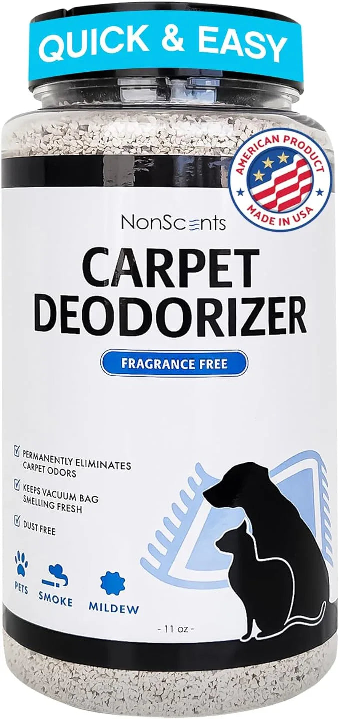 NonScents Carpet & Rug Odor Eliminator - Safe & Fragrance-Free Pet Carpet Deodorizer - Cat and Dog Smell Neutralizer - Removes Pet Urine Odors - Fresh Scent Powder in Pet Areas at Home - NeatNest