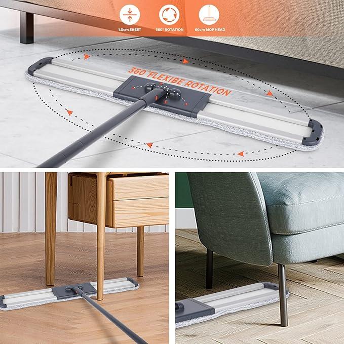 36" Large Wrestling mat mop Commercial Dust Mops for Floor Cleaning Push mop with Adjustable Handle for Company Hotel Household Cleaning Supplies - NeatNest