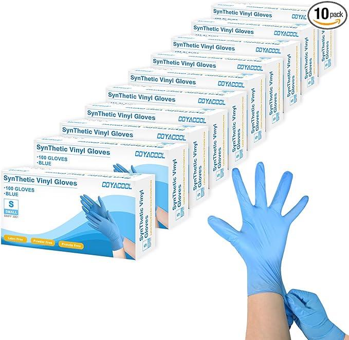 Disposable Gloves Small, Nitrile and Vinyl Blend Material Gloves, Latex Free, 4 Mil,1000 Pc. Food Grade Glove for Cleaning, Food Prep, Hair Dye, Tattoo, Blue - NeatNest