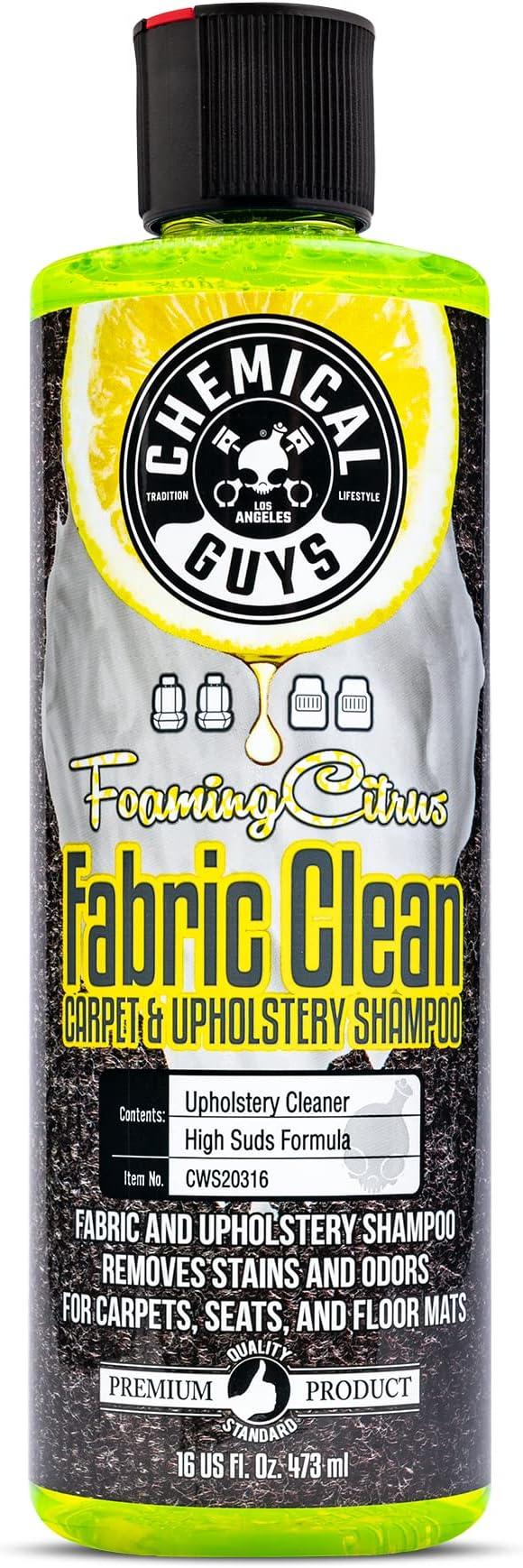 Chemical Guys Foaming Citrus Fabric Clean, Carpet and Upholstery Cleaner - Car Carpet Cleaner for Seats, and Floor Mats, Safe for Home, Office & More, Citrus Scent - 16 oz - NeatNest