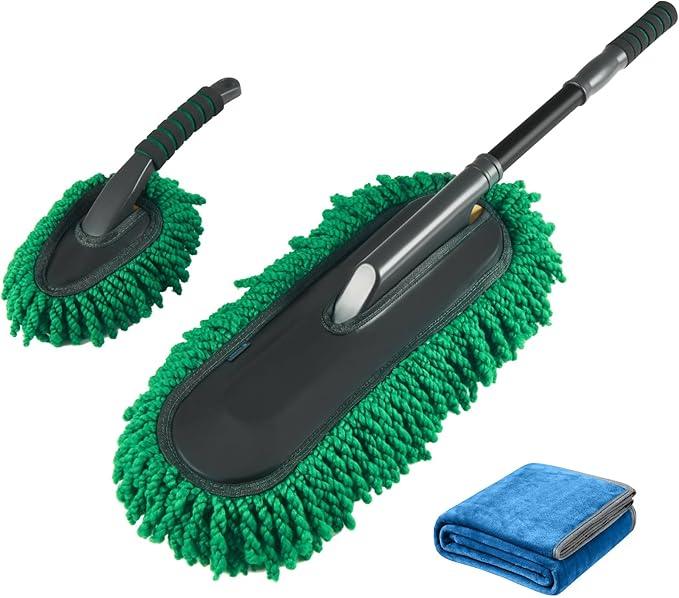 FLORICH Large Microfiber Car Duster Kit, Extendable Car Duster Exterior Scratch Free, Car Cleaning Brush Car Interior Detailing Kit, Car Cleaning Supplies for Cars RV Truck Boat - NeatNest
