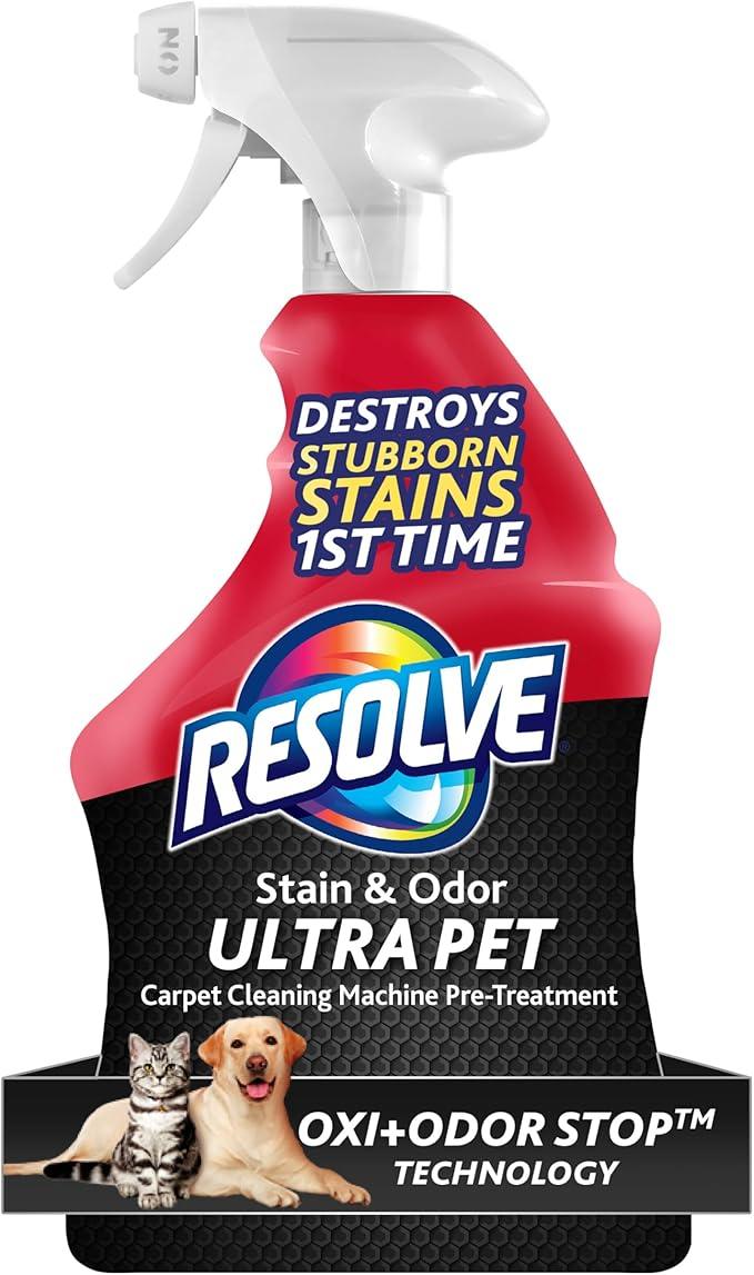 Resolve Ultra Pet Odor and Stain Remover Spray – Carpet Cleaner for Cat and Dog Urine and Poop, 32oz - NeatNest