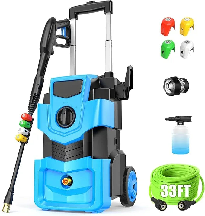 Power Cleaner 5000 PSI with 4 Nozzles and 33ft Hose, Foam Cannon - NeatNest