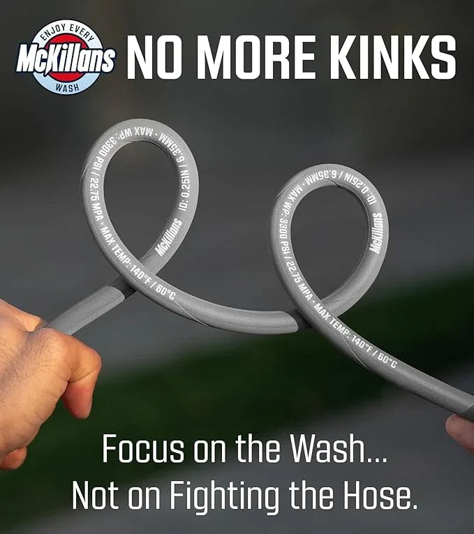 McKillans® Pressure Washer Hose 50 ft - Flexible & Kink-resistant - Steel-Braided & Durable- M22-14mm Stainless Steel Plug - Power Washer Hose - High Pressure 1/4" Inner Diameter - Long 50 ft Reach - NeatNest